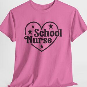School Nurse inside a Heart Graphic Black Design Print Tee Unisex